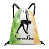 Gymnastics Green Orange Drawstring Backpack