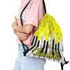 Yellow Music Notes Piano Key Drawstring Backpack