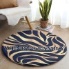Zebra Stripe Yellow Round Floor Mat