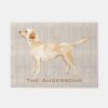 Personalized Yellow Lab Silhouette Doormat Drainage pad