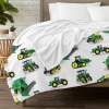 Green Tractor Truck Flannel Blanket