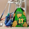 Soccer Green Gold Print Drawstring Backpack