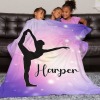 Gymnastics Purple Flannel Blanket