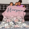 Beautiful Fowers Pink Print Flannel Blanket