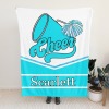 Sky Blue Cheer Cheerleader Flannel Blanket