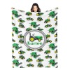 Green Tractor Truck Flannel Blanket