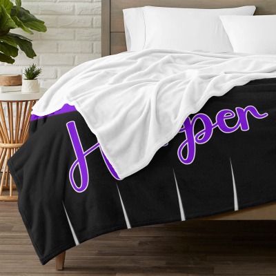 Cheerleader Cheer Purple Flannel Blanket