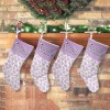 Purple Cow Print Christmas Stocking