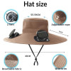 Khaki Solar Powered Fan Hat