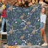 Rustic Dinosaur Forest Prehistoric Personalized Fleece Blanket Throw Blanket