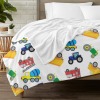 Colorful Trucks Flannel Blanket