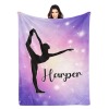 Gymnastics Purple Flannel Blanket
