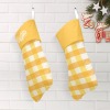 Orange Yellow Plaid Christmas Stocking