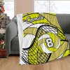 Volleyball Yellow Gold Thickened Flannel Blanket