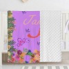 Custom Purple Baby Blanket with Floral Personalized Text - Soft and Stylish Minky Blanket