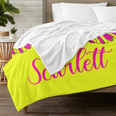 Yellow Rose Red Cheer Cheerleader Flannel Blanket