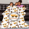 Orange Yellow Construction Truck Flannel Blanket