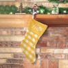 Orange Yellow Plaid Christmas Stocking