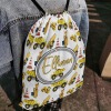 Yellow Construction Trucks Drawstring Backpack