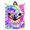 Cheerleader Girl Tie Dye Flannel Blanket
