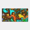 Fun Gamer Modern Abstract Distressed Colorful Desk Mat Desk Mat