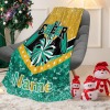 Light Green Gold Cheer Cheerleader Thickened Flannel Blanket