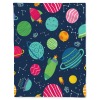 Kids Outer Space Rockets Planets Constellations Fleece Blanket Throw Blanket