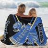 Cheerleaders Blue Gold Cheer Flannel Blanket