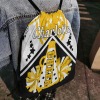 Cheerleader Cheer Yellow Black White Drawstring Backpack