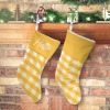 Orange Yellow Plaid Christmas Stocking