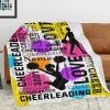 Black Cheerleader Cheer Flannel Blanket