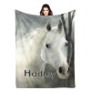 Watercolor Horse Flannel Blanket