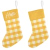 Orange Yellow Plaid Christmas Stocking
