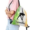 Gymnastics Green Orange Drawstring Backpack