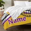 Purple Yellow Black Volleyball Flannel Blanket