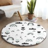 Cute Green Rainbow Round Floor Mat