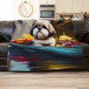 Shih Tzu on a Paddle A Scenic Adventure Fleece Blanket-A Throw Blanket