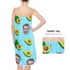 Unique Avocado Personalized Bathrobe with Human Head Design Bath Wrap Towels for Women