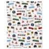 Train Pattern Little Boy First Name Choo Choo Kids Fleece Blanket Throw Blanket