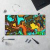 Fun Gamer Modern Abstract Distressed Colorful Desk Mat Desk Mat