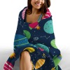 Kids Outer Space Rockets Planets Constellations Fleece Blanket Throw Blanket