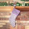 Purple Cow Print Christmas Stocking