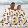 Orange Yellow Construction Truck Flannel Blanket
