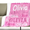 L-312 Text Pink Blanket
