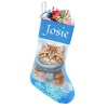 Snowflakes Cute Cat Christmas Stocking