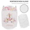 Pink Gold Glitter Unicorn Laundry Basket