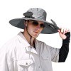 Gray Solar Powered Fan Hat