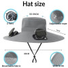Gray Solar Powered Fan Hat