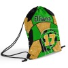 Soccer Green Gold Print Drawstring Backpack