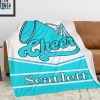 Sky Blue Cheer Cheerleader Flannel Blanket